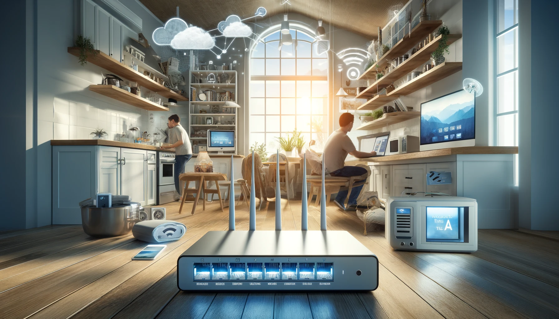 a modern home showing various ways to optimize internet speed at home.